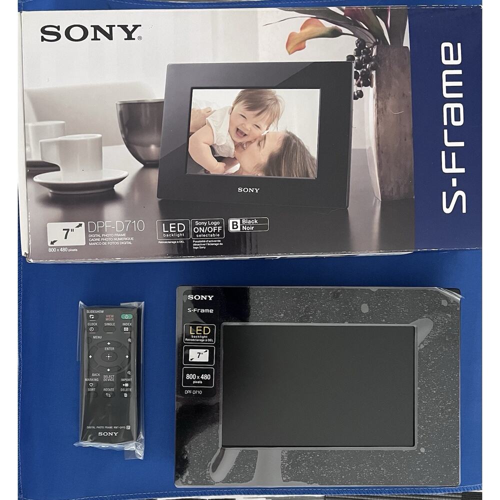 Sony DPF-D710 7" LED Digital Photo Frame Black with Remote